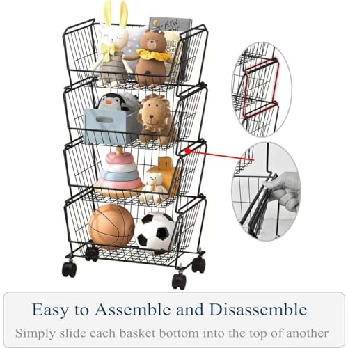Stackable Metal Storage Carts