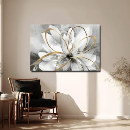 Black White Wall Art Abstract Canvas Grey Living Room Pink Home Decor Bedroom Art Work Modern Framed Wall Decor Extra Large Flower Poster Pictures
