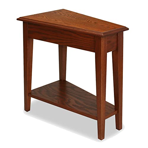 Laurent Solid Wood Recliner Wedge End Side Table with Shelf