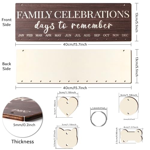 Family Birthday Calendar Board Wall Hanging with Tags