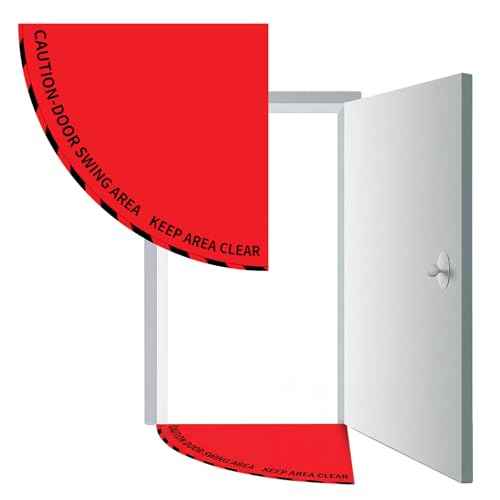 Door Swing Caution Floor Sign for Safety Warning Door Swing Area Keep Area Clear Floor Signs Vinyl Non Slip Surface