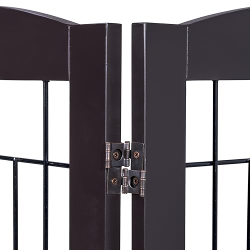 Freestanding Foldable Dog Gate Indoor with Door