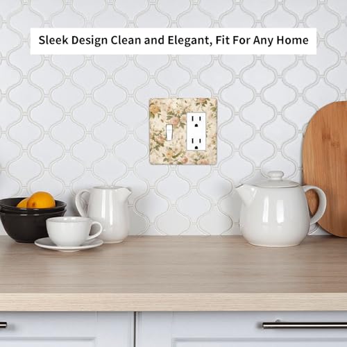 Light Switch Cover Plate Vintage Sunflower Highland Cow Rustic Art 1 Gang No Device Blank Electrical Wall Plates Faceplate Decorative Switch Plate for Bedroom Farmhouse Decor