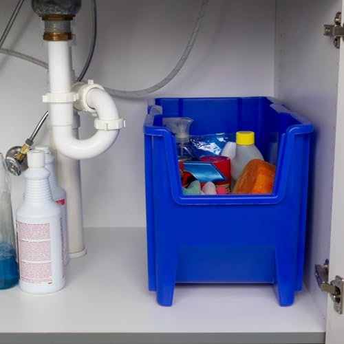 1301 Stak-N-Store Heavy Duty Stackable Open Front Plastic Storage Container Bin