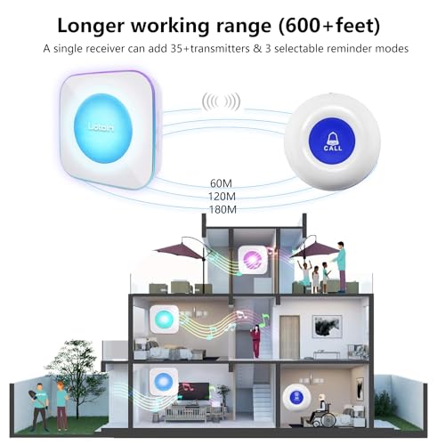 Caregiver Pager Wireless Caregiver Call Button Call Bell for Elderly