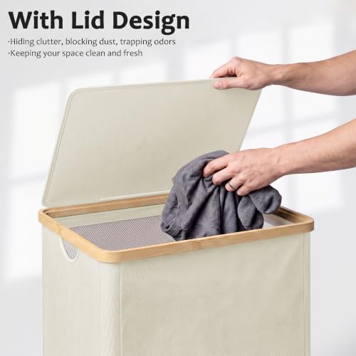 Laundry Basket with Wheels and Lid