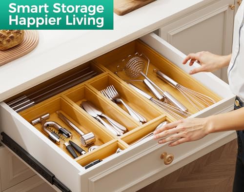 drawer organizer tray silverware utensil divider for kitchen