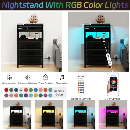 End Tables with Front Charging and Drawers