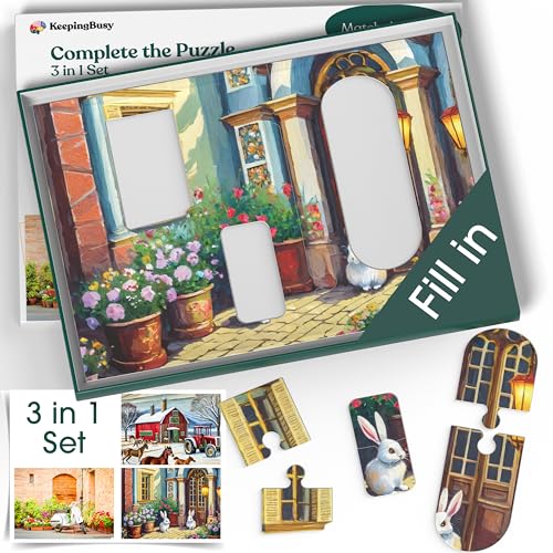 Numbered 3 Pack Large Piece Puzzles for Seniors