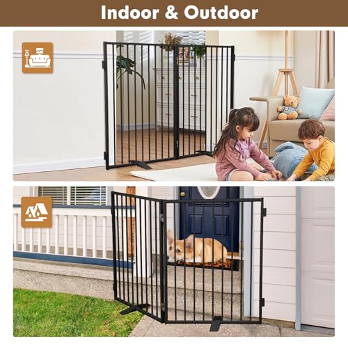 Metal Freestanding Dog Gates with Door