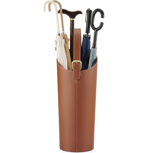Artificial Leather Tall Umbrella Holer Rack Entryway Indoor for Business