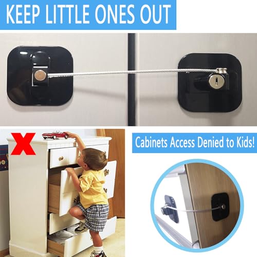 No Drill Cabinet Locks with Key