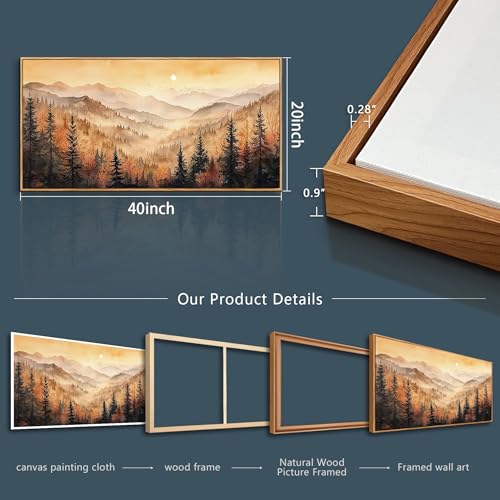 Wood Framed Canvas Wall Art for Living Room Wall Decor for Bedroom Office Wall Decoration White Flower Painting Farmhouse Pictures Artwork Room Aesthetic Home Decor 20x40 in