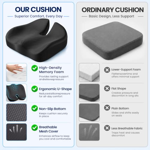 Seat Cushion Extra Large Memory Foam Cushion for Office Chair Cushions