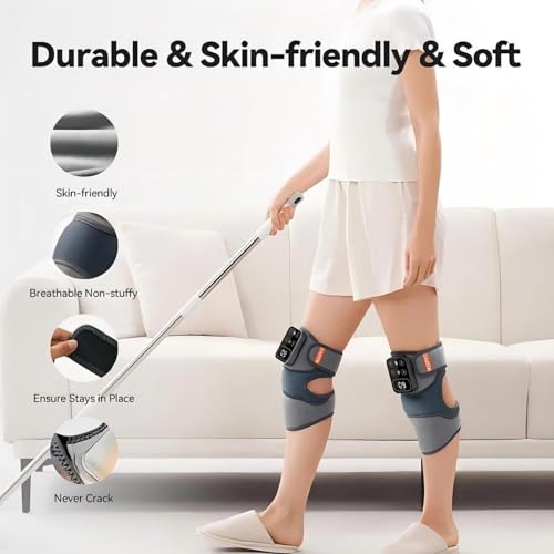 Cordless Knee Massager with Heat Vibration for Pain Relief