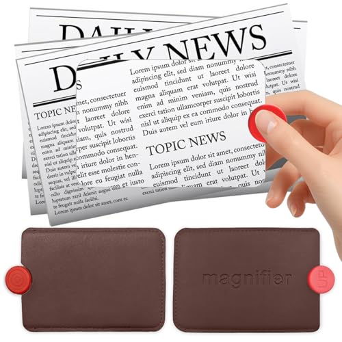 2 PCS 3X Leather Credit Card Magnifying Glass Fresnel Lens Large Area Wallet Page Pocket Magnifier Card Fire Starter