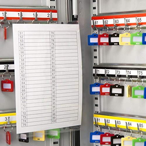 Adjustable Key Lock Large Key Cabinet Lock Box with Colorful Key Tag Labels