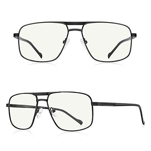 RBPilot Square Metal Aviator Reading Glasses for Men