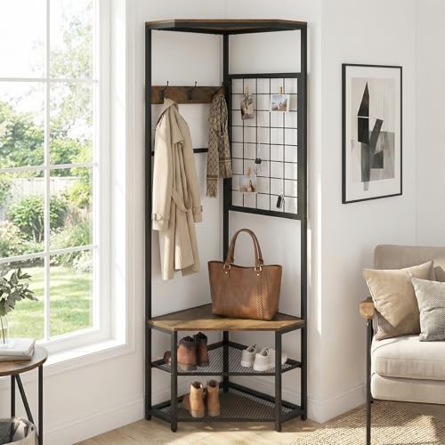 Corner Hall Tree with Shoe Bench