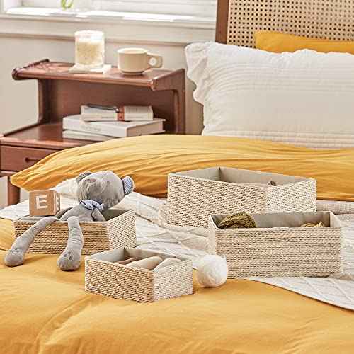 Storage Wicker Baskets for Bathroom Organizing Set of 4