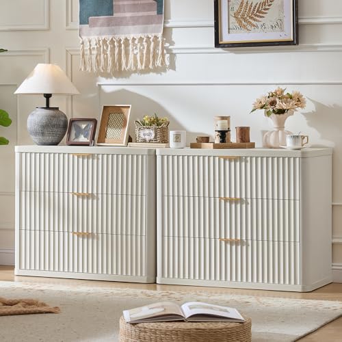 Wide Fluted Nightstand for Large Spaces