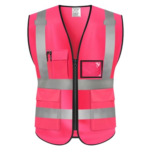 High Visibility Safety Vest Customize Your Logo Protective Workwear 5 Pockets Outdoor Work Vest