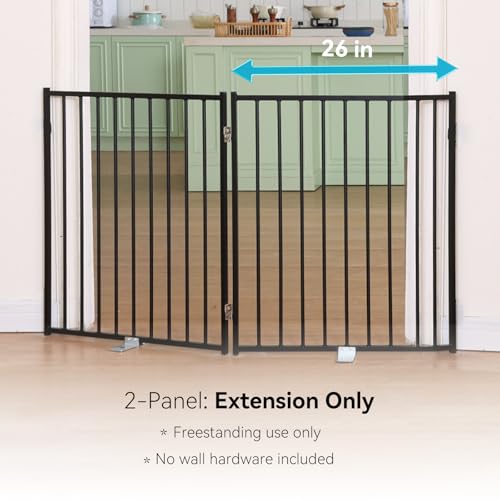 Freestanding Dog Gate with Door for Indoor & Outdoor