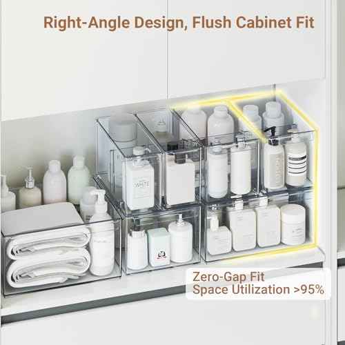 3 6 Pack Pantry Storage Bins with Divider