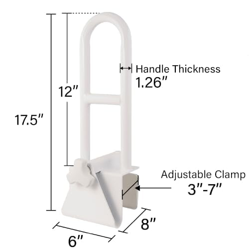 Adjustable Bathtub Safety Rail Shower Grab Bar Handle