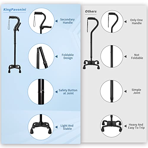 Adjustable Walking Cane for Men & Women with 4