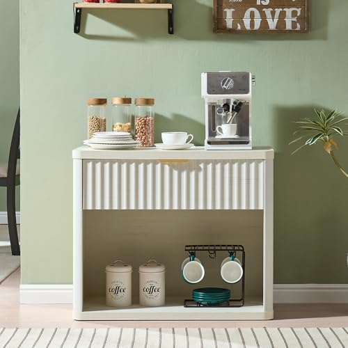 Wide Fluted Nightstand for Large Spaces