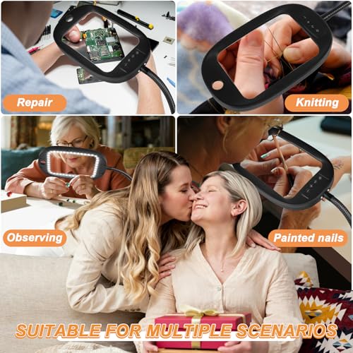 30X 10X Floor Magnifying Glass with Light and Stand