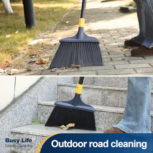 Heavy Duty Broom Outdoor Commercial for Courtyard Garage Lobby Mall Market Floor Home Kitchen Room Office Pet Hair Rubbish 54Inch