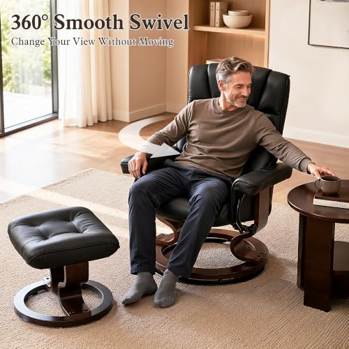 Manual Swivel Recliner with Ottoman