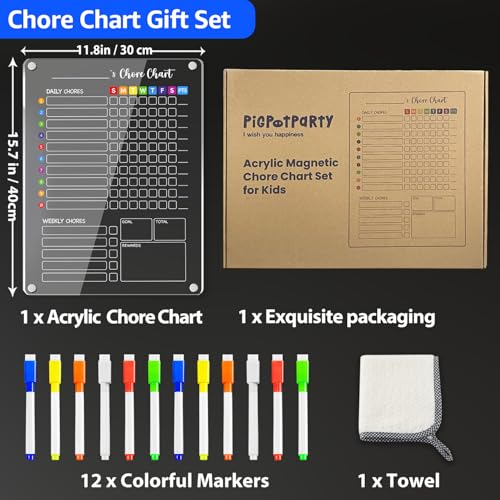 Acrylic Magnetic Chore Chart for Multiple Kids