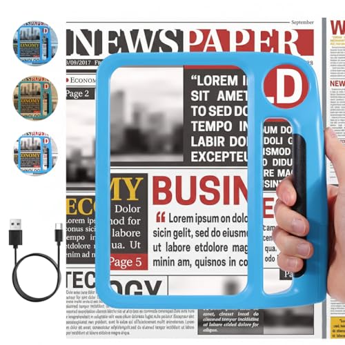5X 10X Full Page Magnifying Glass for Reading