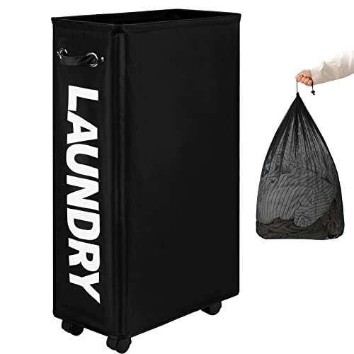Rolling Laundry Basket Hamper on Wheels