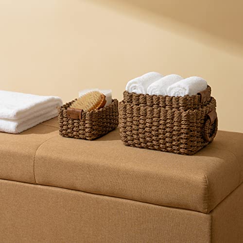Small Wicker Baskets for Organizing Set of 3