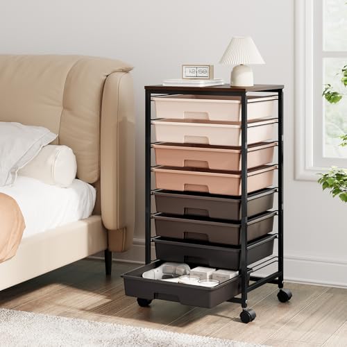 Rolling Storage Cart with 8 Drawers