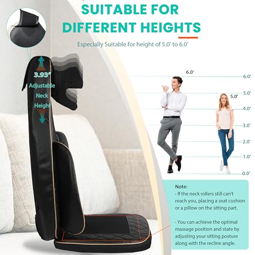 Shiatsu Neck and Back Massager Chair Pad with Heat