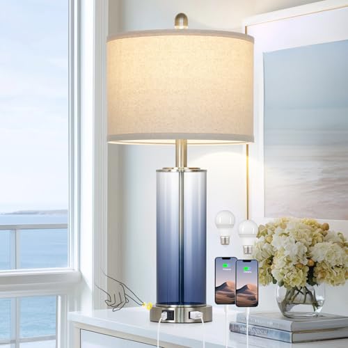 Glass Table Lamps Set of 2