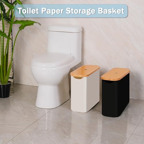 Toilet Paper Basket with Lid for Bathroom