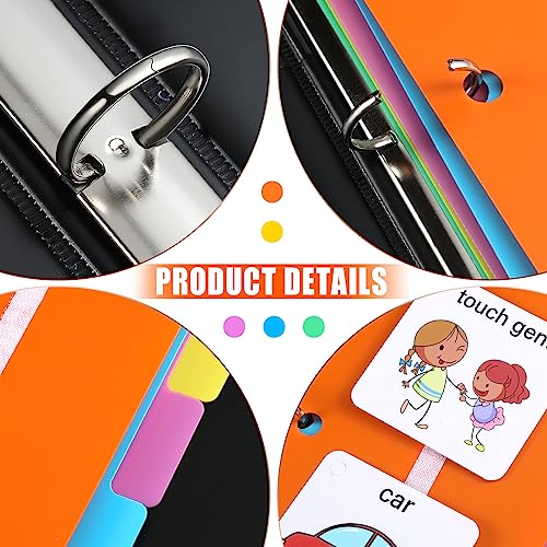 Communication Book Small Tools for Visual Schedule Picture Cards Include 3 Ring Binder Dividers Adhesive Labels Card Dividers for Kids ADHD