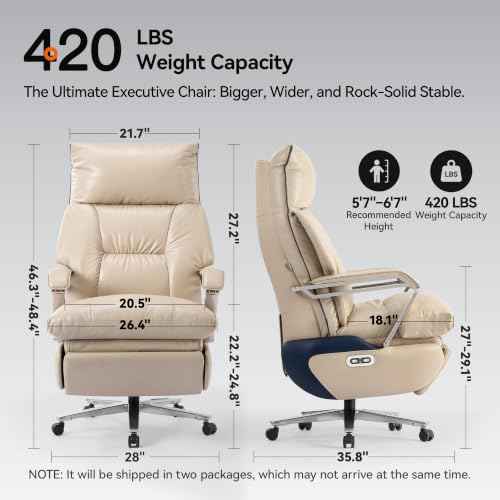 M80A Dual Motor Electric Executive Office Chair with Heat Massage Ventilation
