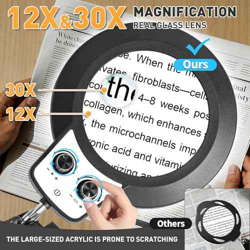 Magnifying Glass with Light and Stand