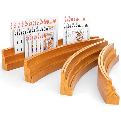 Curved Wooden Card Holders for Playing Cards