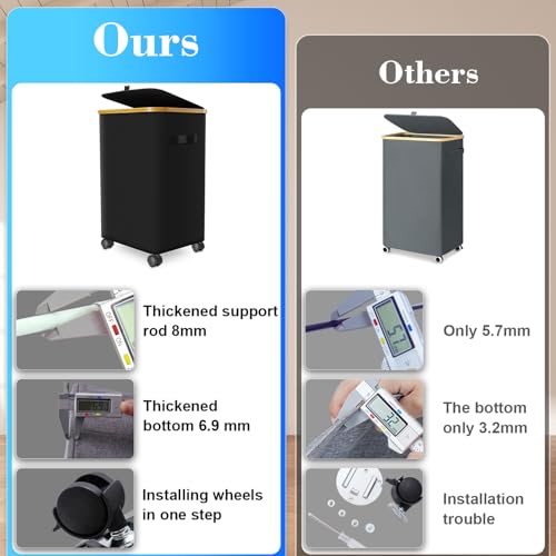 Laundry Hamper with Wheels and Lid