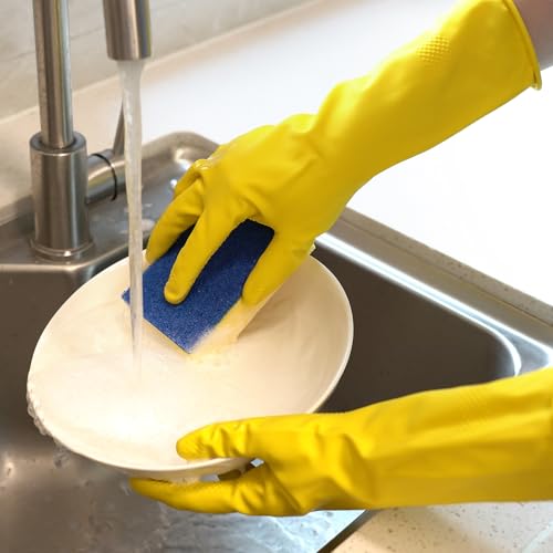 4 Pairs Rubber Kitchen Dishwashing Gloves