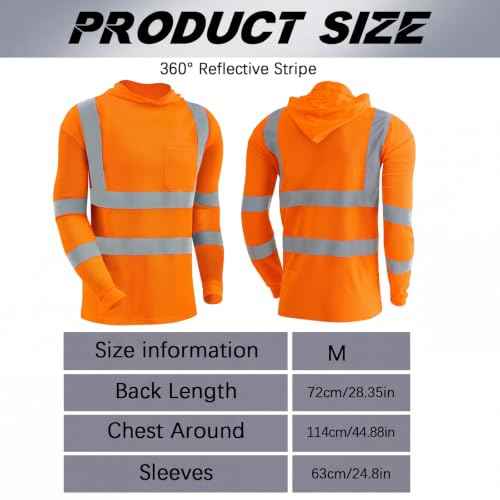 4 Pcs Safety Shirts Hi Vis Hoodie