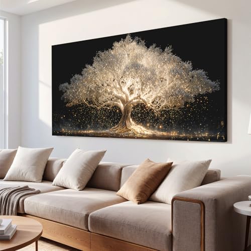 Gold Fantasy Tree Of Life Canvas Wall Art